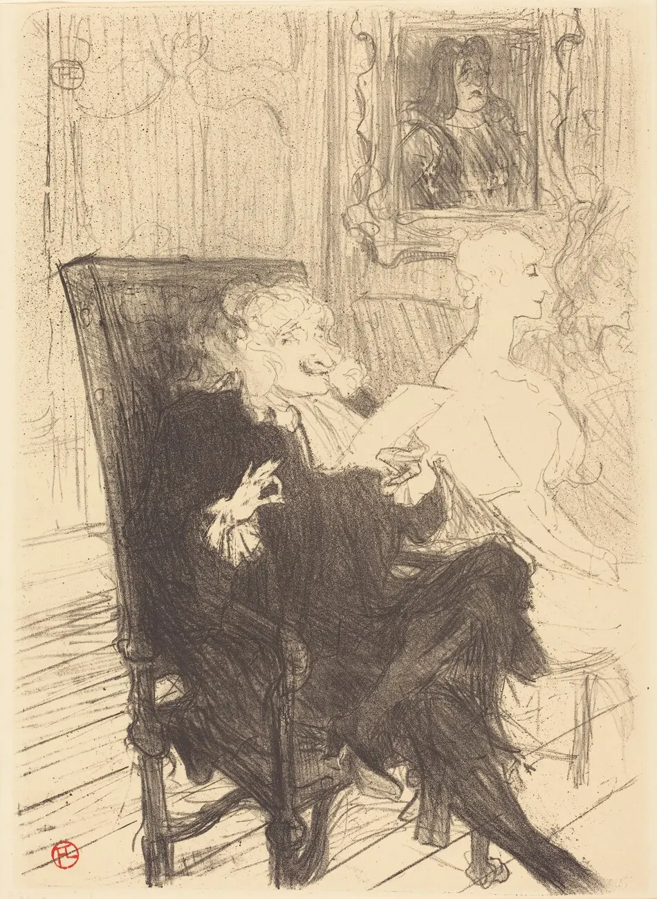 Leloir and Moreno in "Les femmes savantes" (Leloir et Moreno dans "Les femmes savantes") by Henri de Toulouse-Lautrec