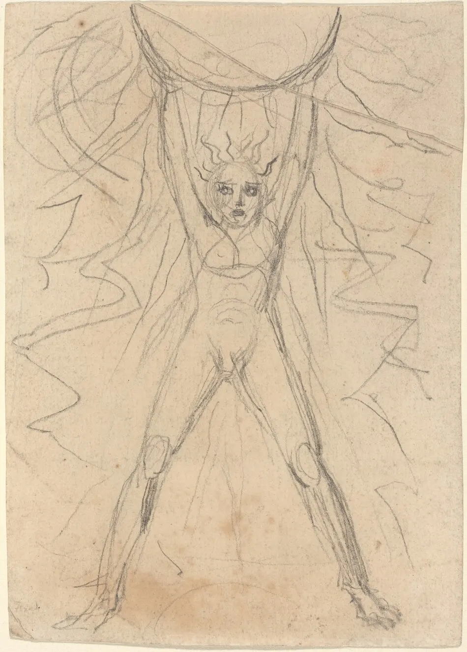 Los Supporting the Sun [recto] by William Blake