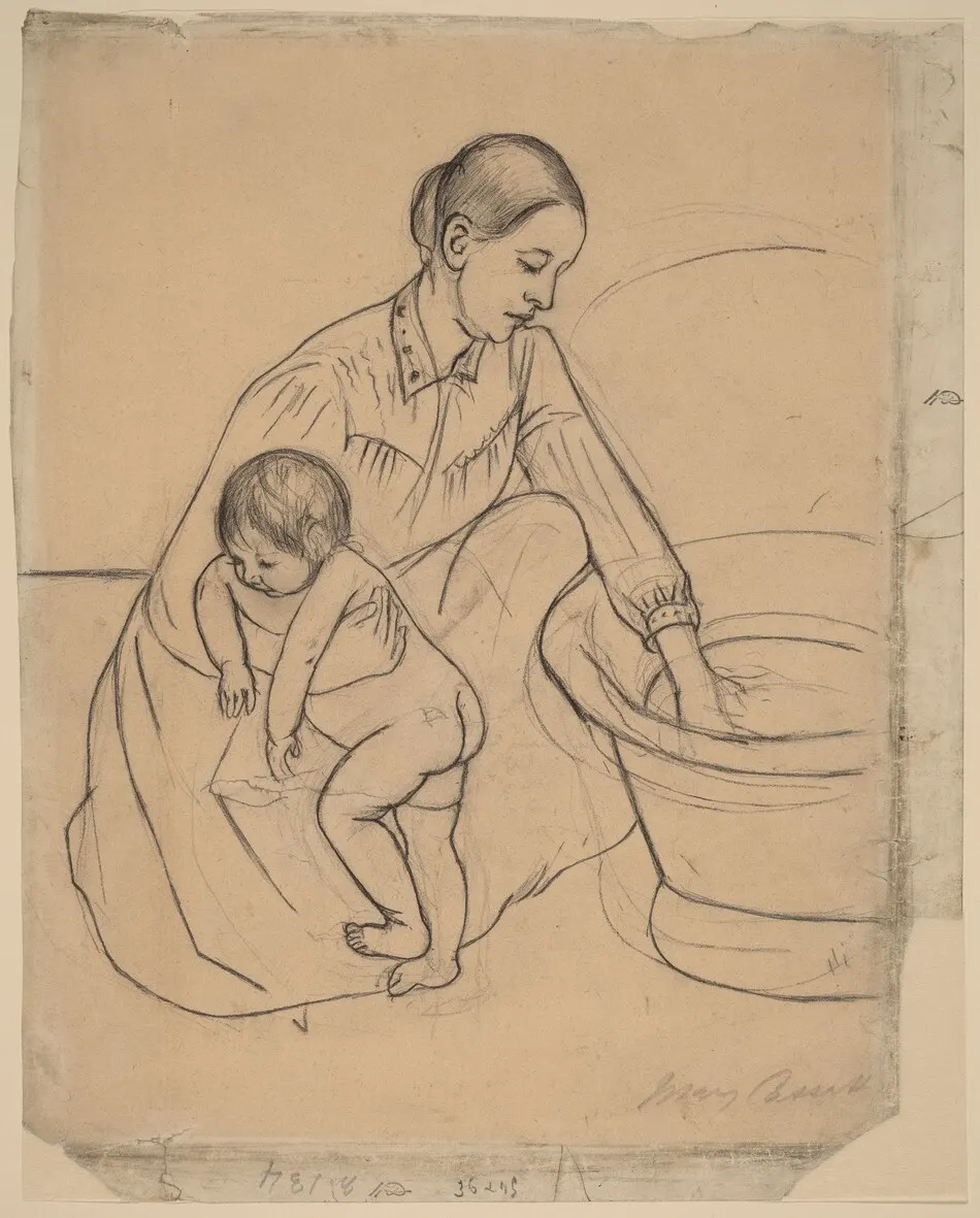 The Bath [recto] by Mary Cassatt