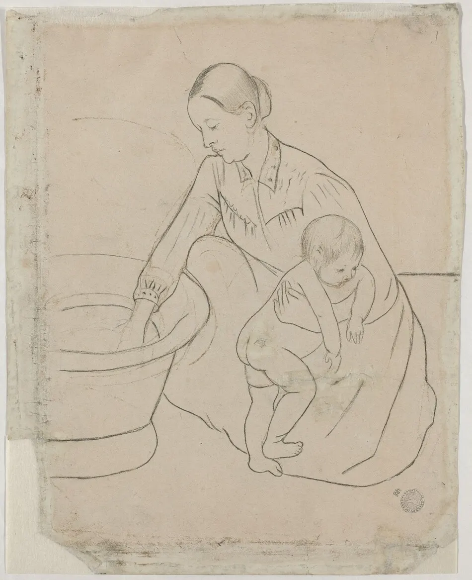 The Bath [verso] by Mary Cassatt