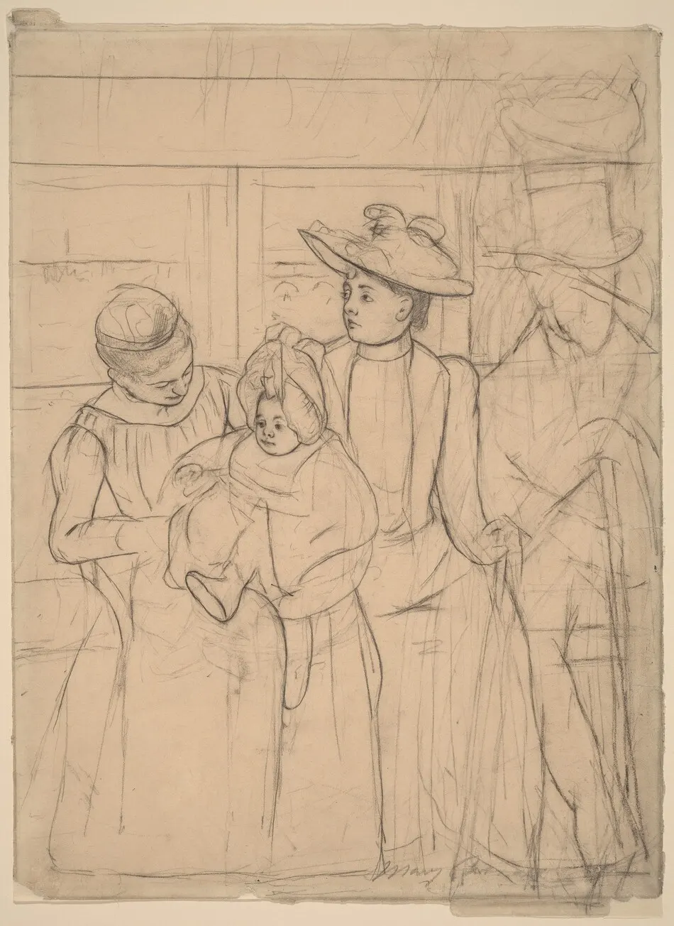 In the Omnibus [recto] by Mary Cassatt
