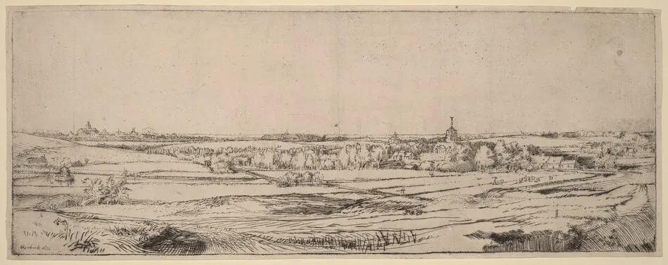 Landscape with a View toward Haarlem (The Goldweigher's Field) by Rembrandt van Rijn