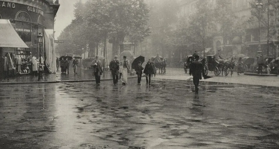 A Wet Day on the Boulevard—Paris by Alfred Stieglitz