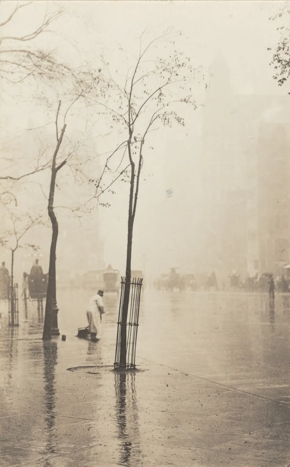 Street Sweeper and Little Tree by Alfred Stieglitz