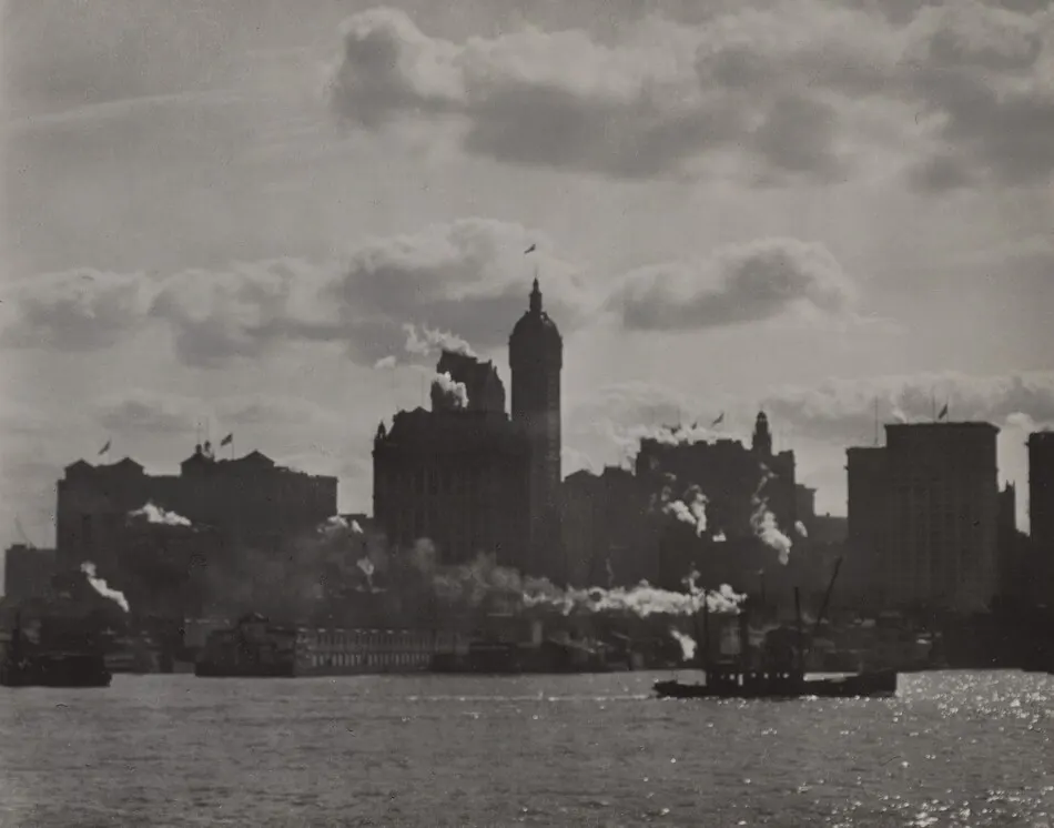 Singer Building from Hudson River by Alfred Stieglitz