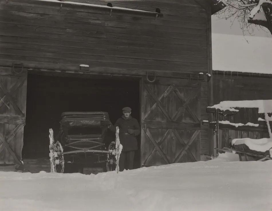 Barn, Carriage & Snow by Alfred Stieglitz