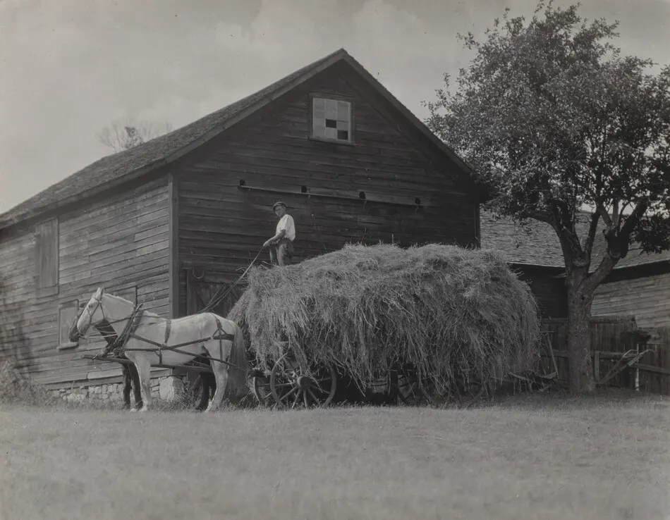 The Hay Wagon and Barn by Alfred Stieglitz