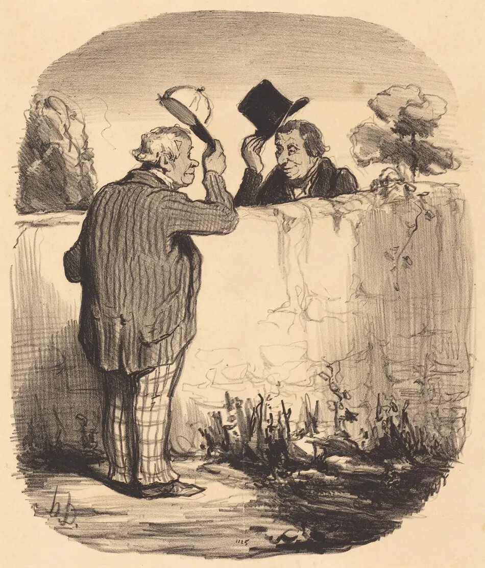 Deux bons voisins by Honoré Daumier