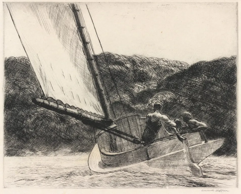 The Cat Boat by Edward Hopper