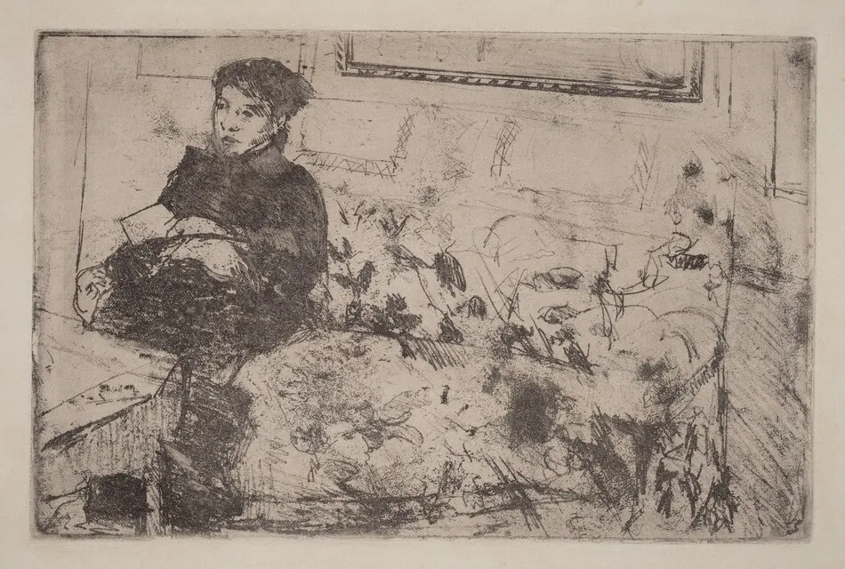 Interior: On the Sofa by Mary Cassatt