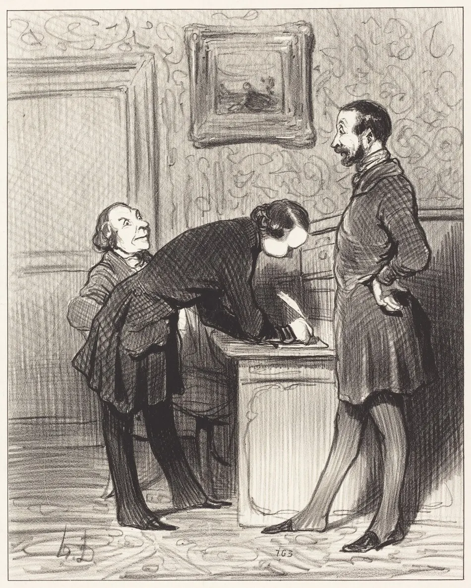 C'est bien parce que c'est votre ami... by Honoré Daumier