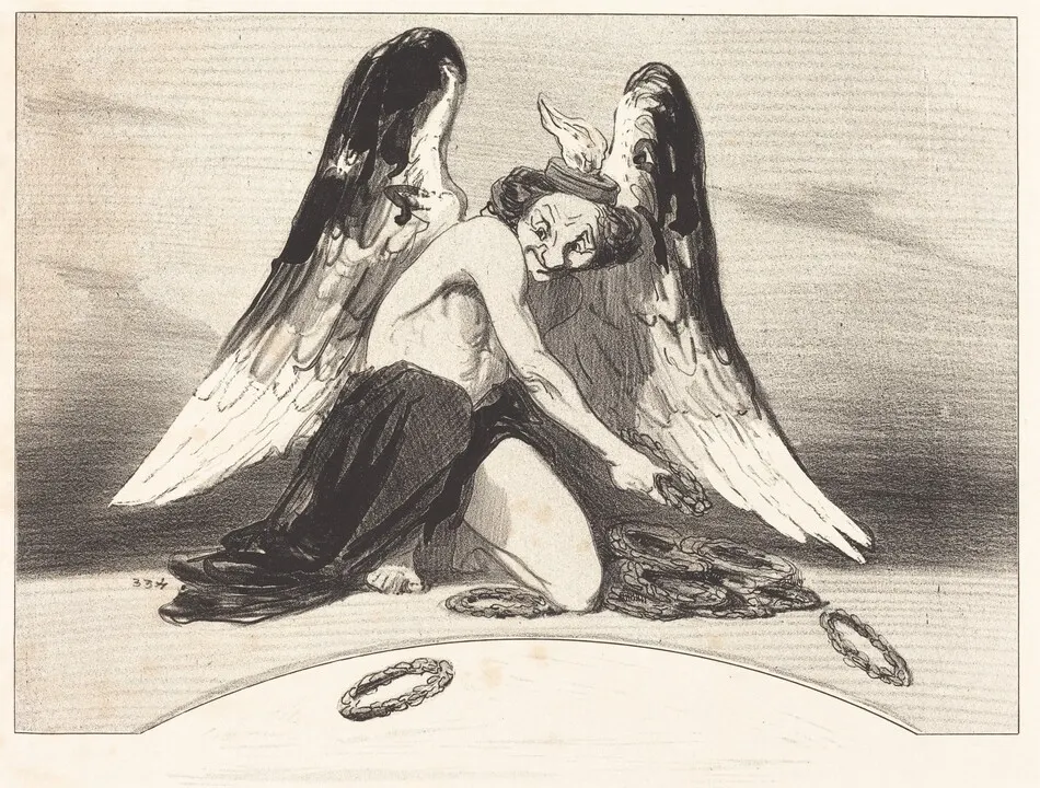 Le Charivari reconnaissant a l'année 1841 by Honoré Daumier