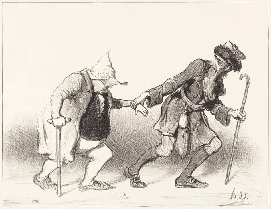 Le Constitutionnel et le Juif errant by Honoré Daumier