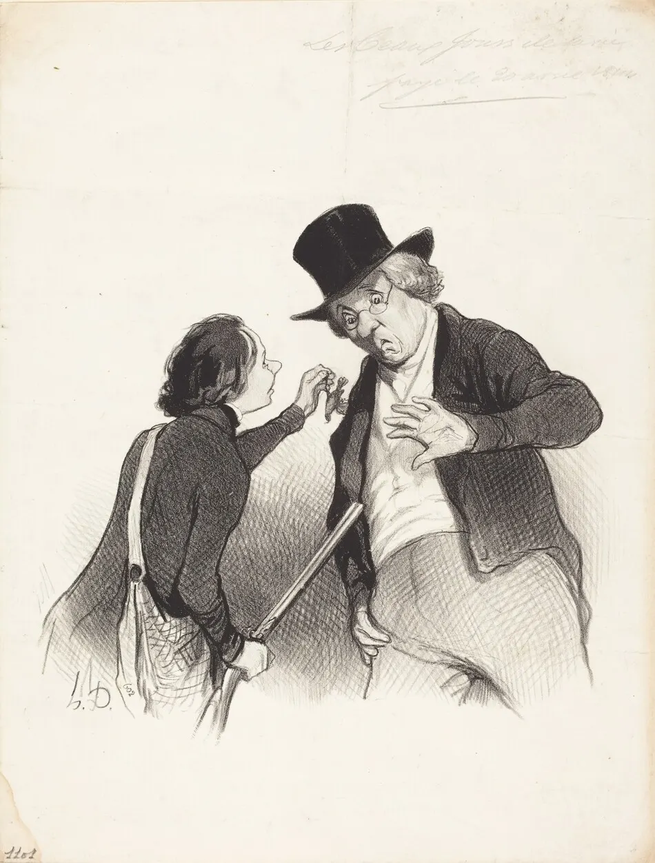 Un Début a la chasse by Daumier, Honoré