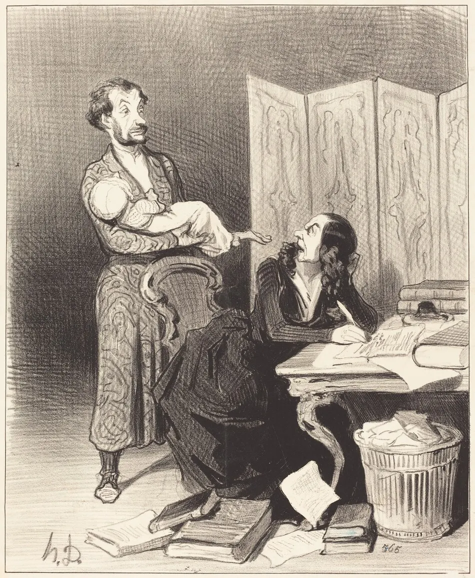 Emportez donc ça plus loin... impossible de travailler... by Honoré Daumier