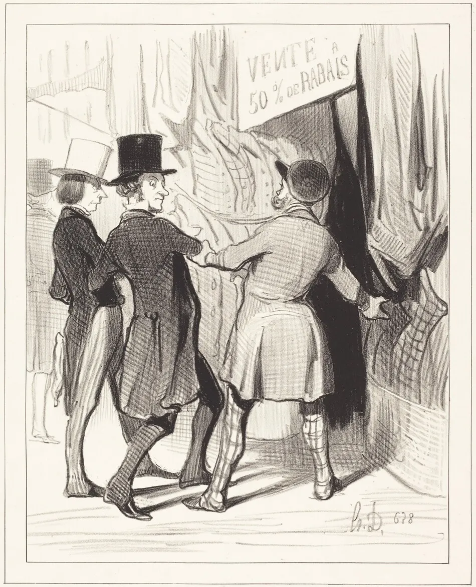 Entrez Messieurs... voici de magnifiques... by Honoré Daumier