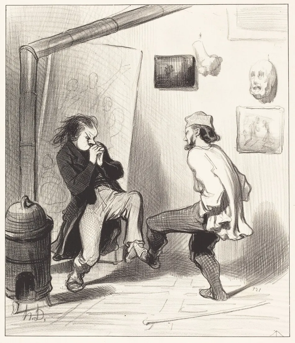 Quand on a brulé son dernier chevalet! by Honoré Daumier
