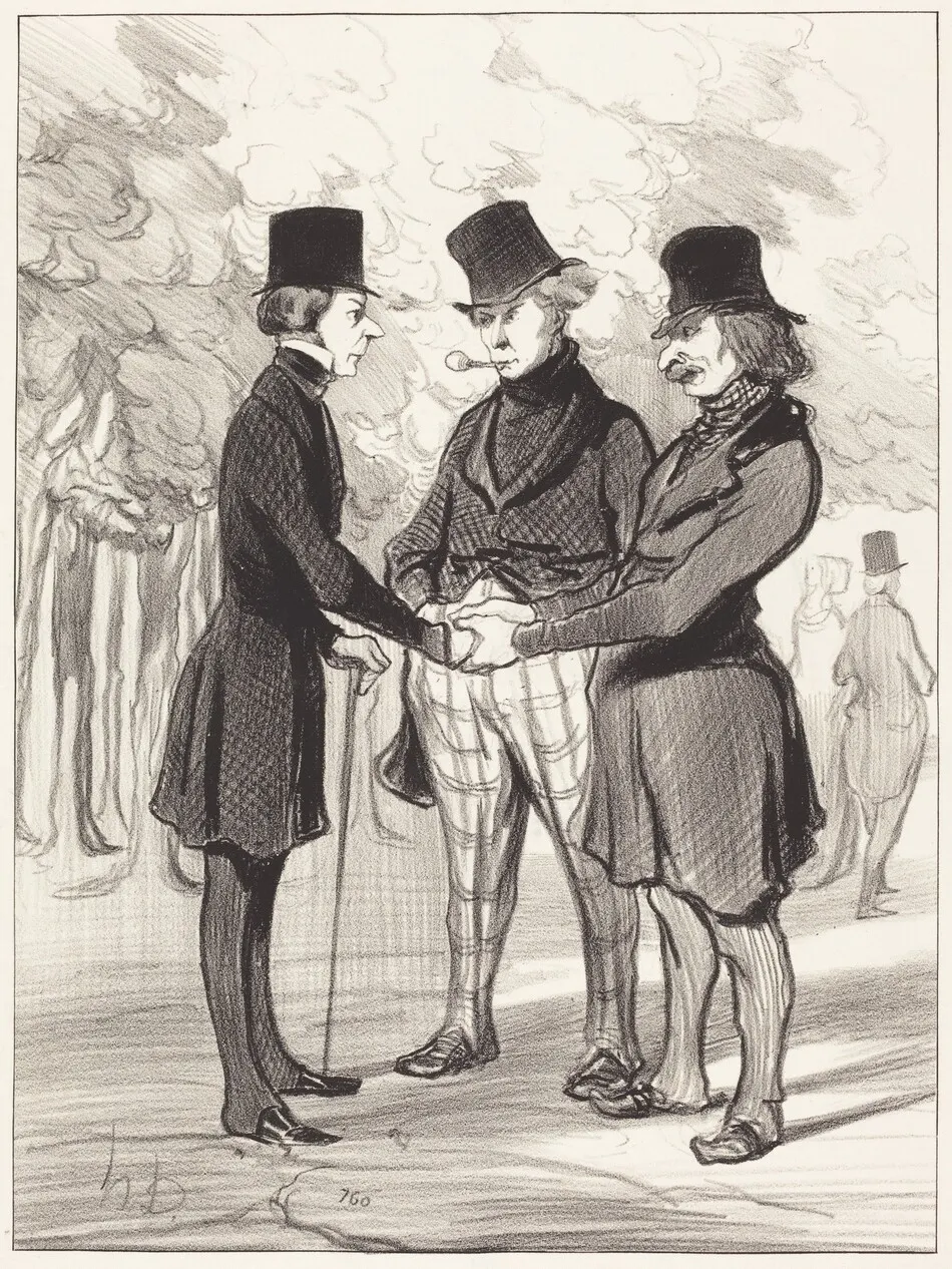 Quelle heureuse rencontre!... C'est... by Honoré Daumier