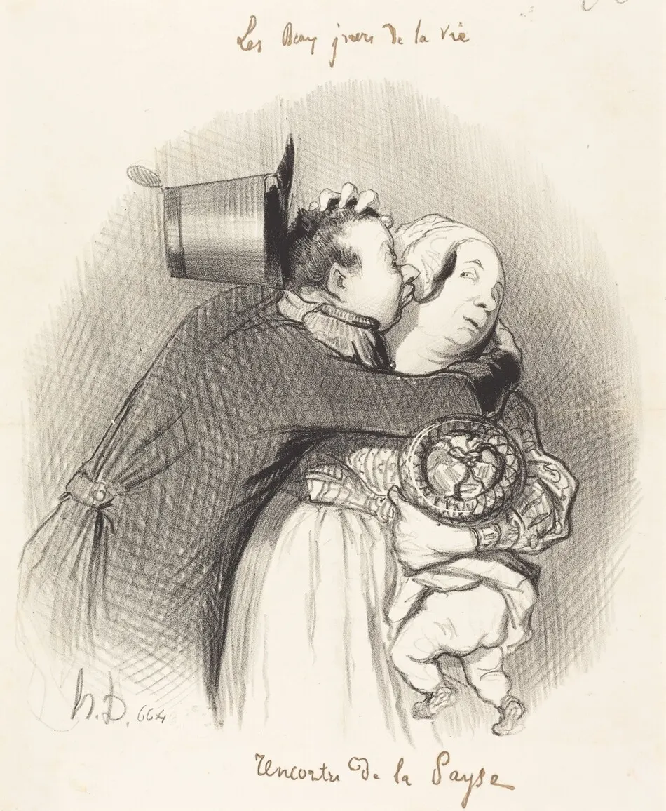 Rencontre de la payse by Daumier, Honoré