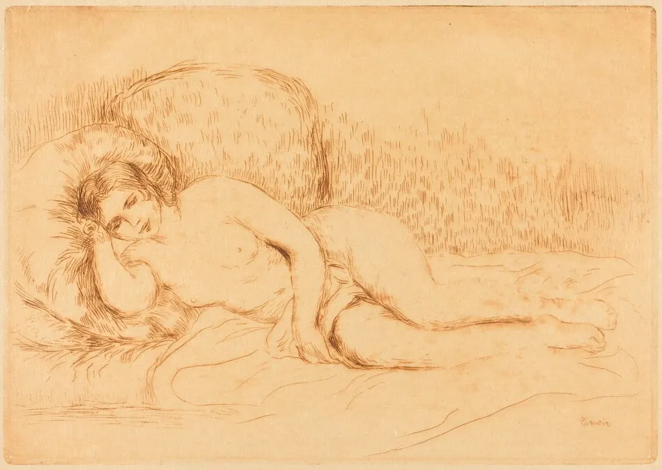 Woman Reclining (Femme couchee) by Auguste Renoir