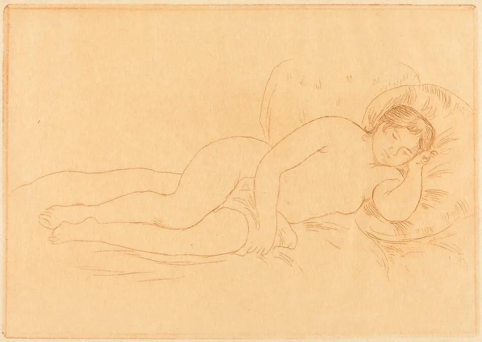 Female Nude Reclining (Femme nue couchee) by Auguste Renoir
