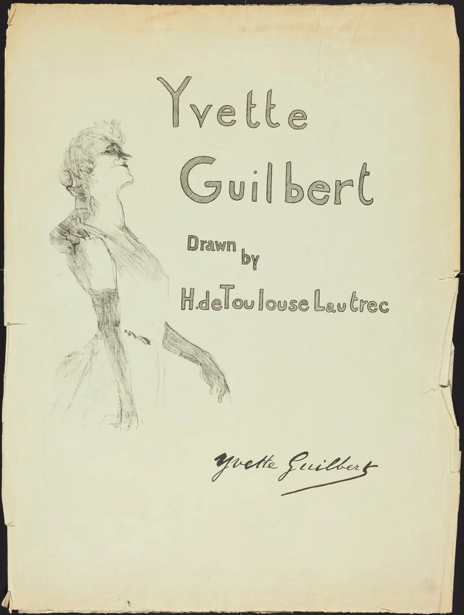 Cover, Yvette Guilbert by Henri de Toulouse-Lautrec