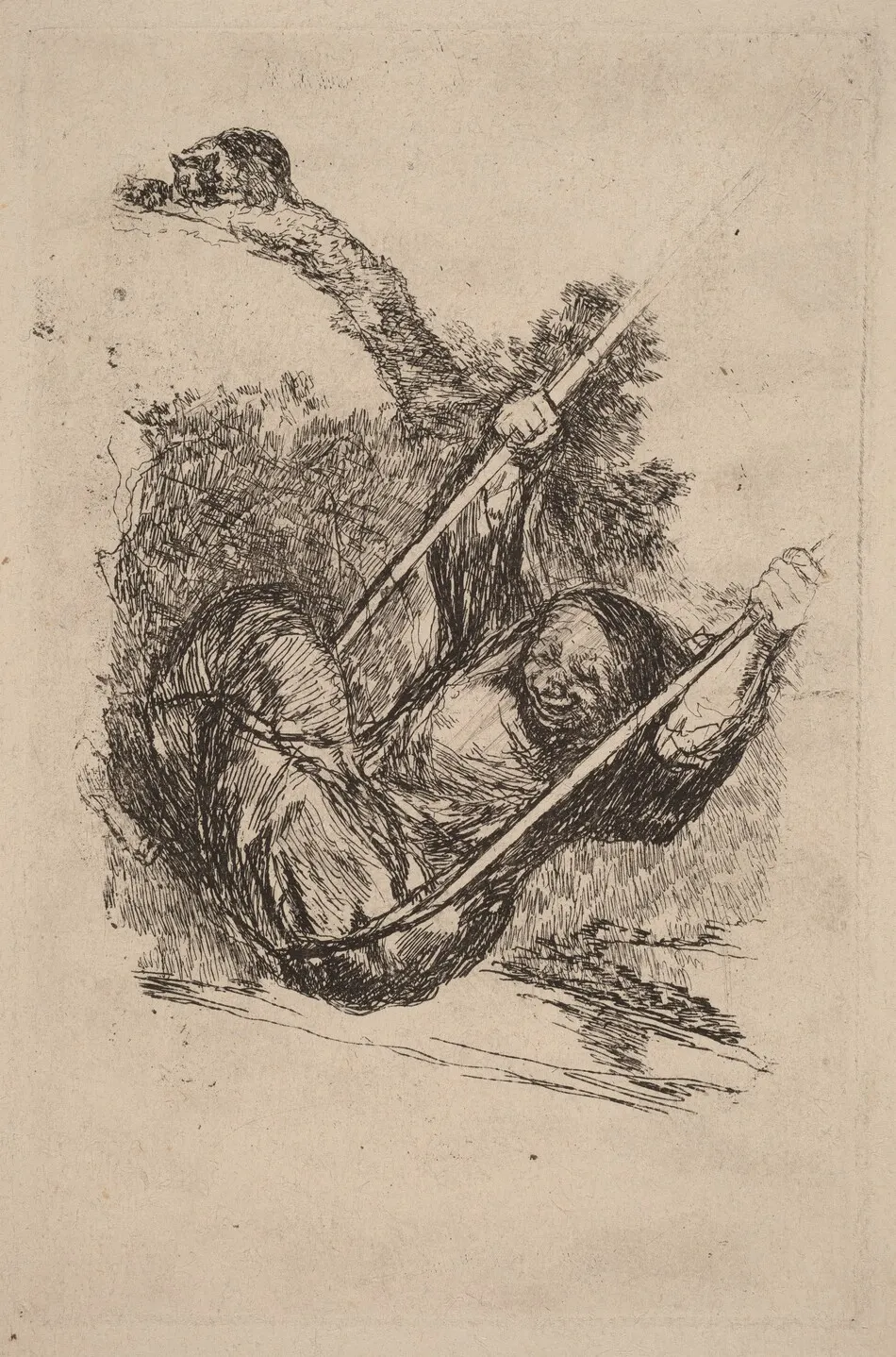 Old Woman on a Swing by Francisco Goya