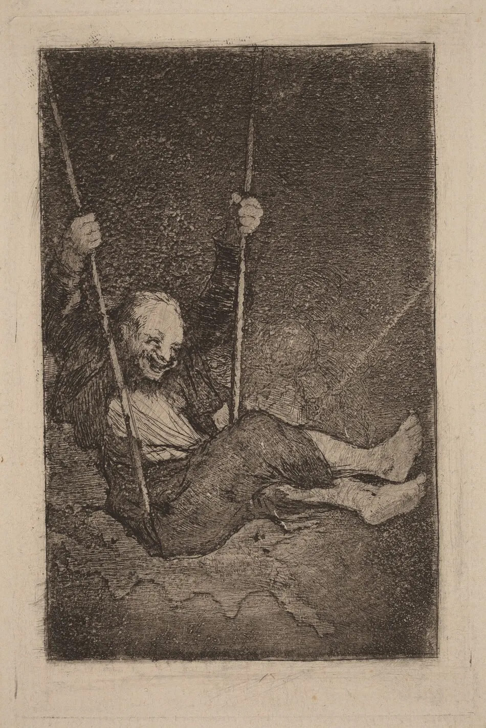 Old Man on a Swing by Francisco Goya