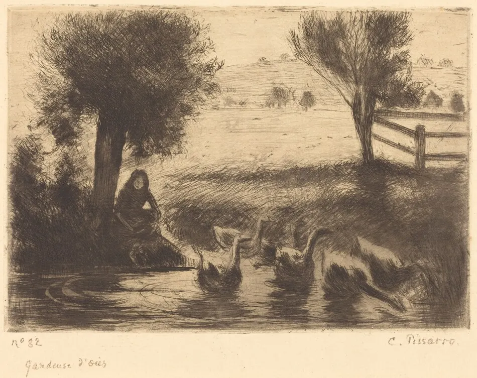 Goose Girl (Gardeuse d'oies) by Camille Pissarro