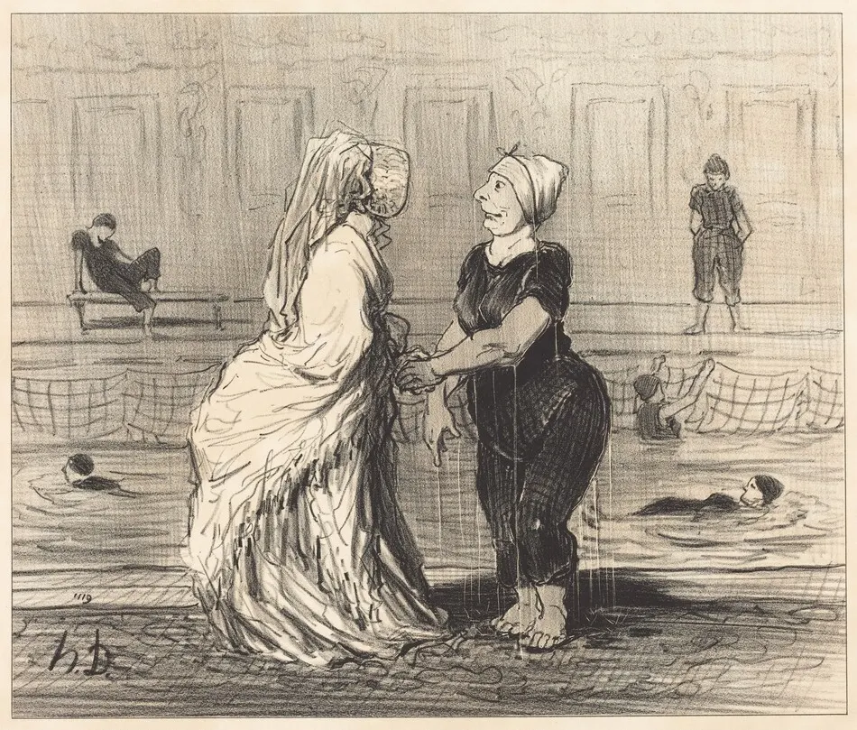 Chère baronne, je vous félicite... by Honoré Daumier