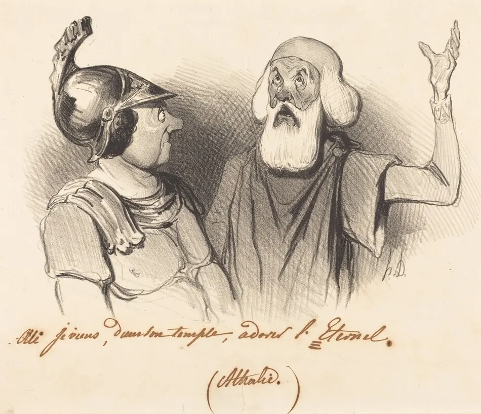 Oui je viens, dans son temple... by Honoré Daumier