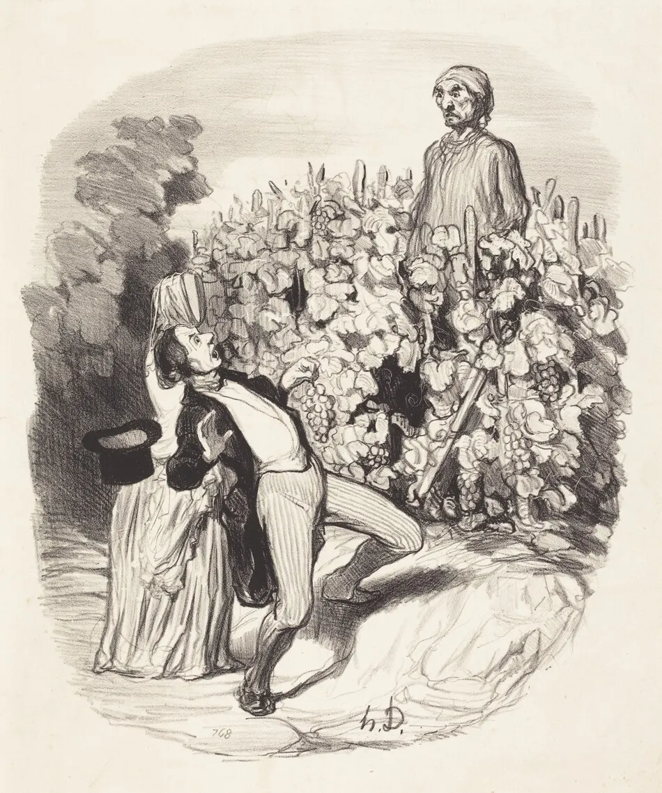 Ah! Saperlotte, je crois que nous sommes pincés! by Honoré Daumier