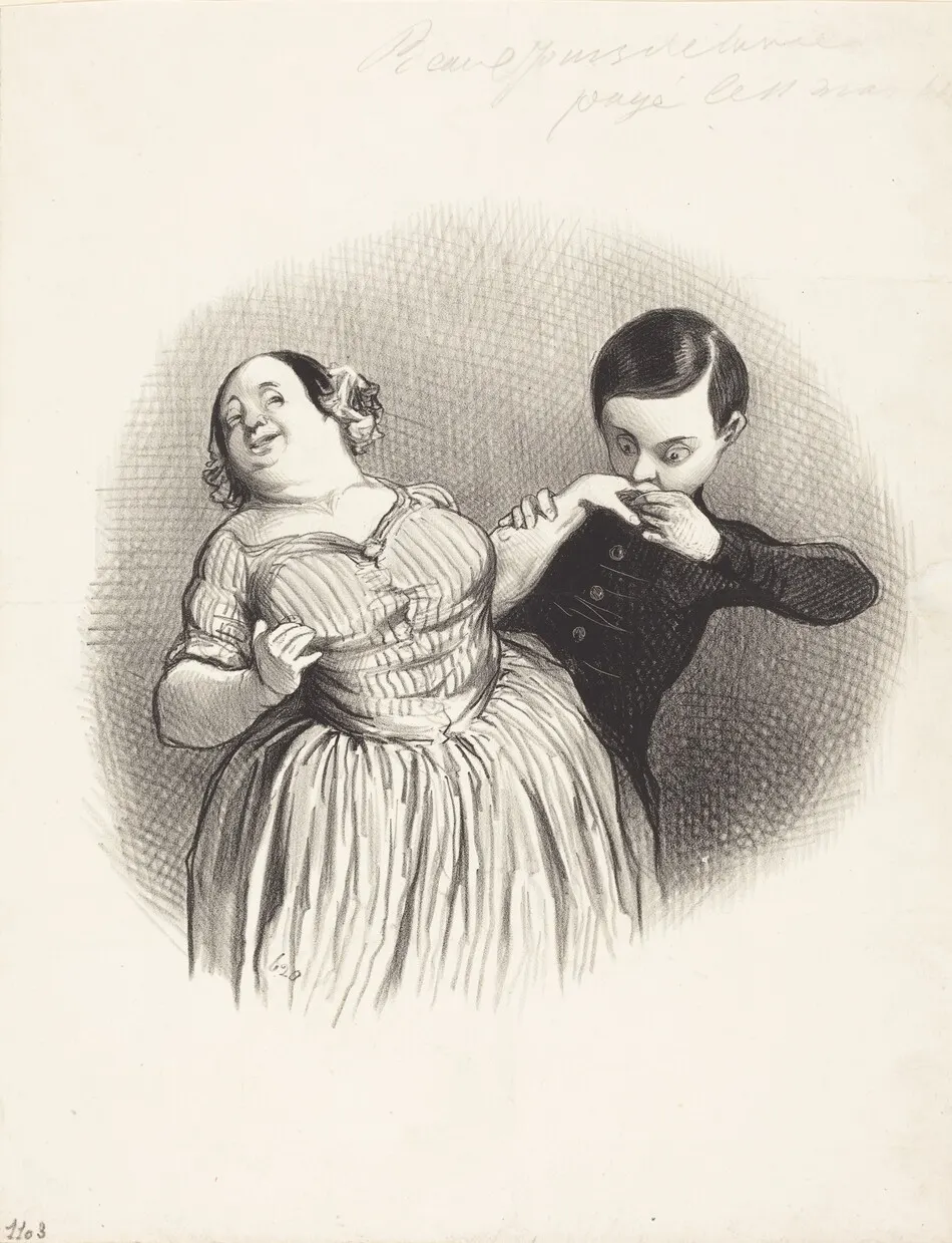 Un Début galant by Daumier, Honoré