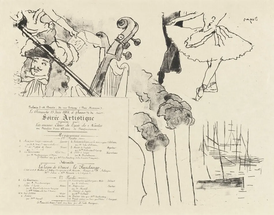 Program for the Soiree Artistique (Programme de la Soirée des anciens élèves du Lycée de Nantes) by Edgar Degas