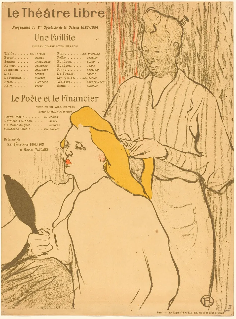 The Hairdresser - Program for the Theatre-Libre (Le coiffeur - Programme du Théatre-Libre) by Henri de Toulouse-Lautrec