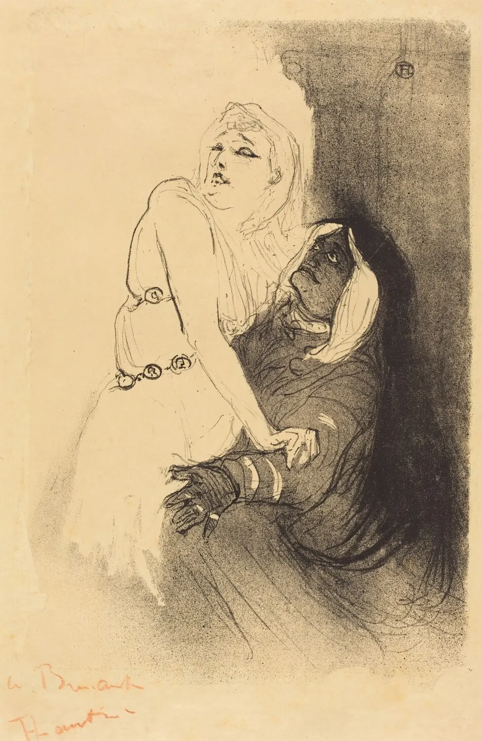 At the Renaissance: Sarah Bernhardt in "Phedre" (A la Renaissance: Sarah Bernhardt dans "Phèdre") by Henri de Toulouse-Lautrec