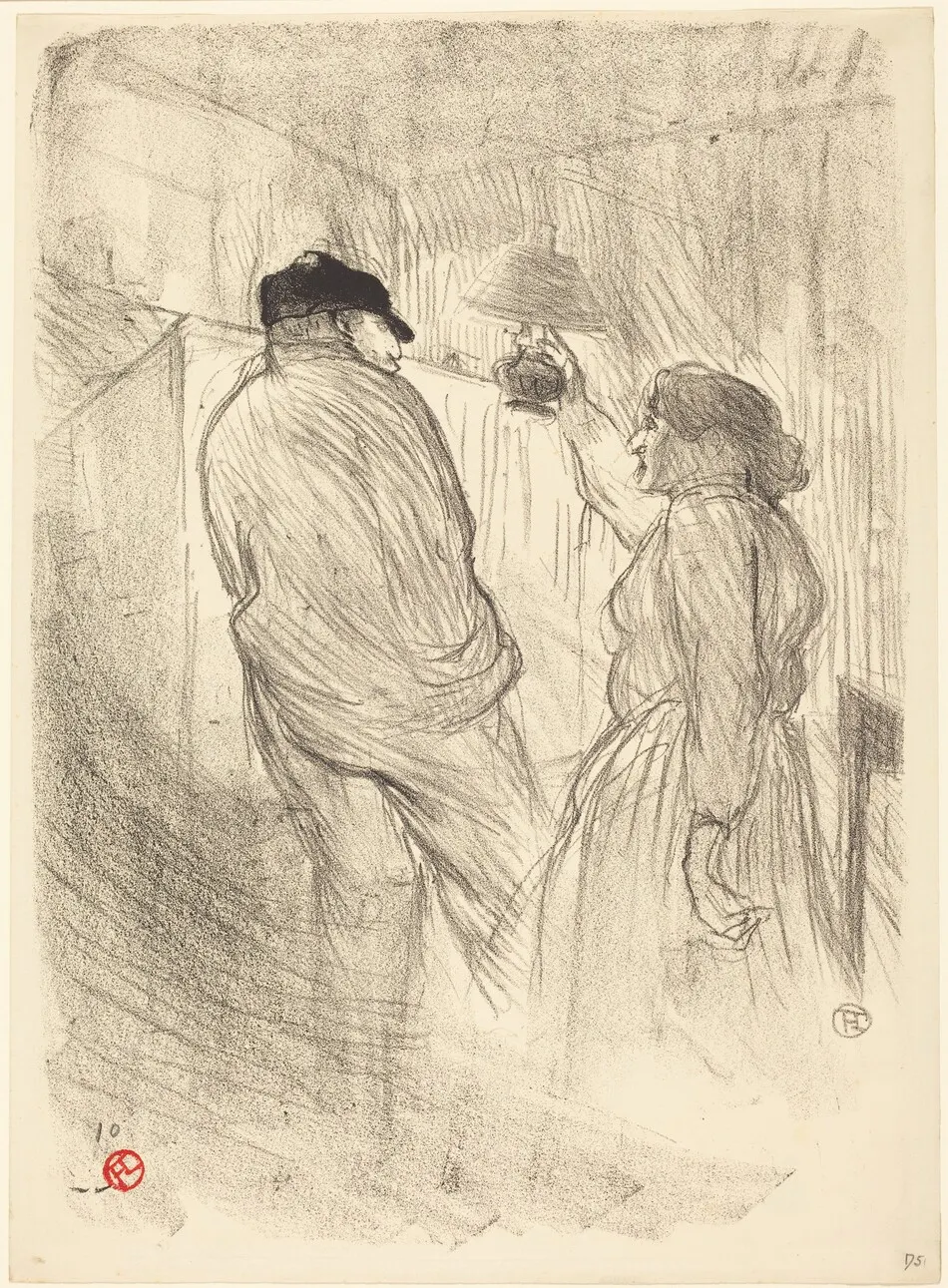At the Theatre-Libre: Antoine in "L'inquiétude" (Au Théatre-Libre: Antoine dans "L'inquiétude") by Henri de Toulouse-Lautrec