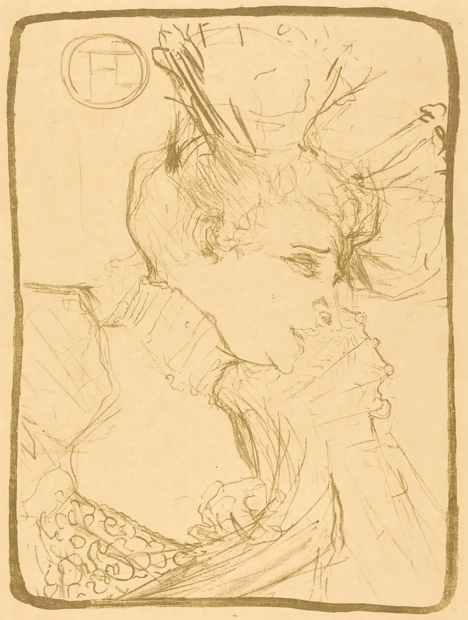 Bust of Mademoiselle Marcelle Lender (Mademoiselle Marcelle Lender, en buste) by Henri de Toulouse-Lautrec