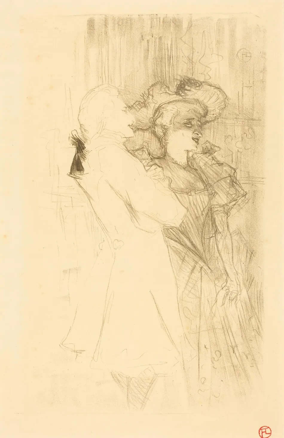Lender and Auguez in  "La chanson de fortunio" (Lender et Auguez dans "La chanson de fortunio") by Henri de Toulouse-Lautrec