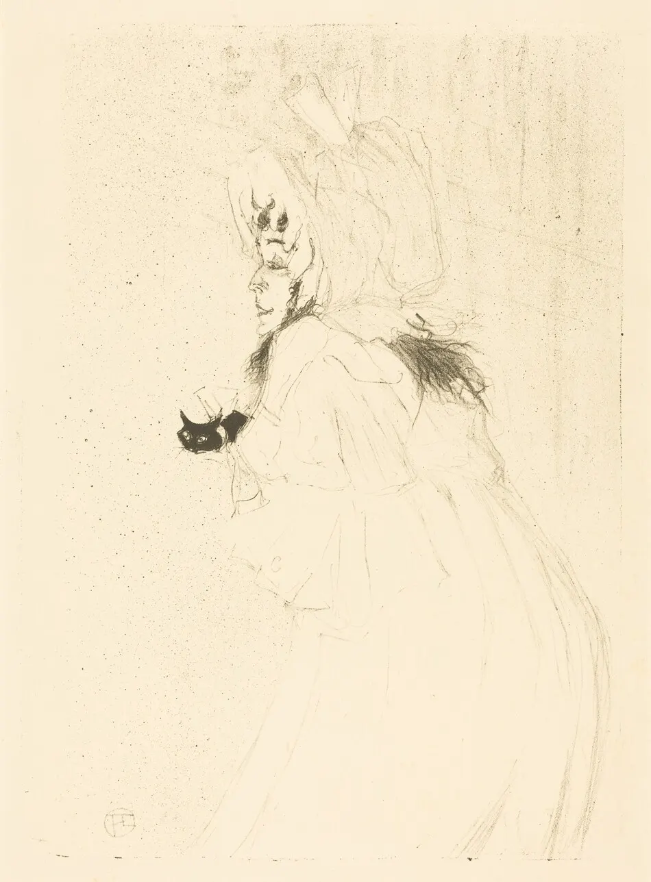 May Belfort Bowing (Miss May Belfort saluant) by Henri de Toulouse-Lautrec