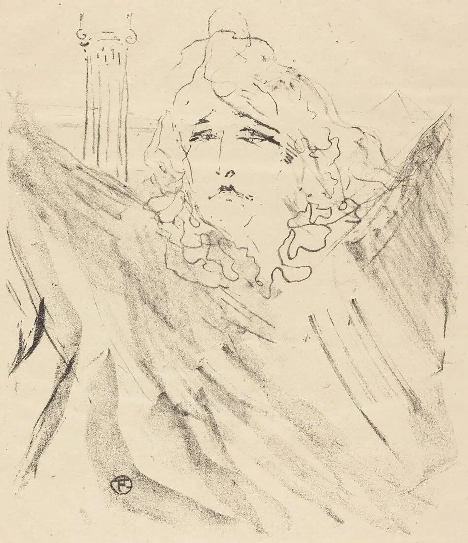 Sarah Bernhardt in "Cleopatra" (Sarah Bernhardt dans "Cléopatre") by Henri de Toulouse-Lautrec
