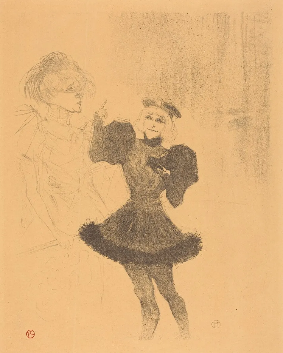 Lender and Lavalliere in "Le fils de l'Aretin" (Lender et Lavallière dans "Le fils de l'Arétin") by Henri de Toulouse-Lautrec
