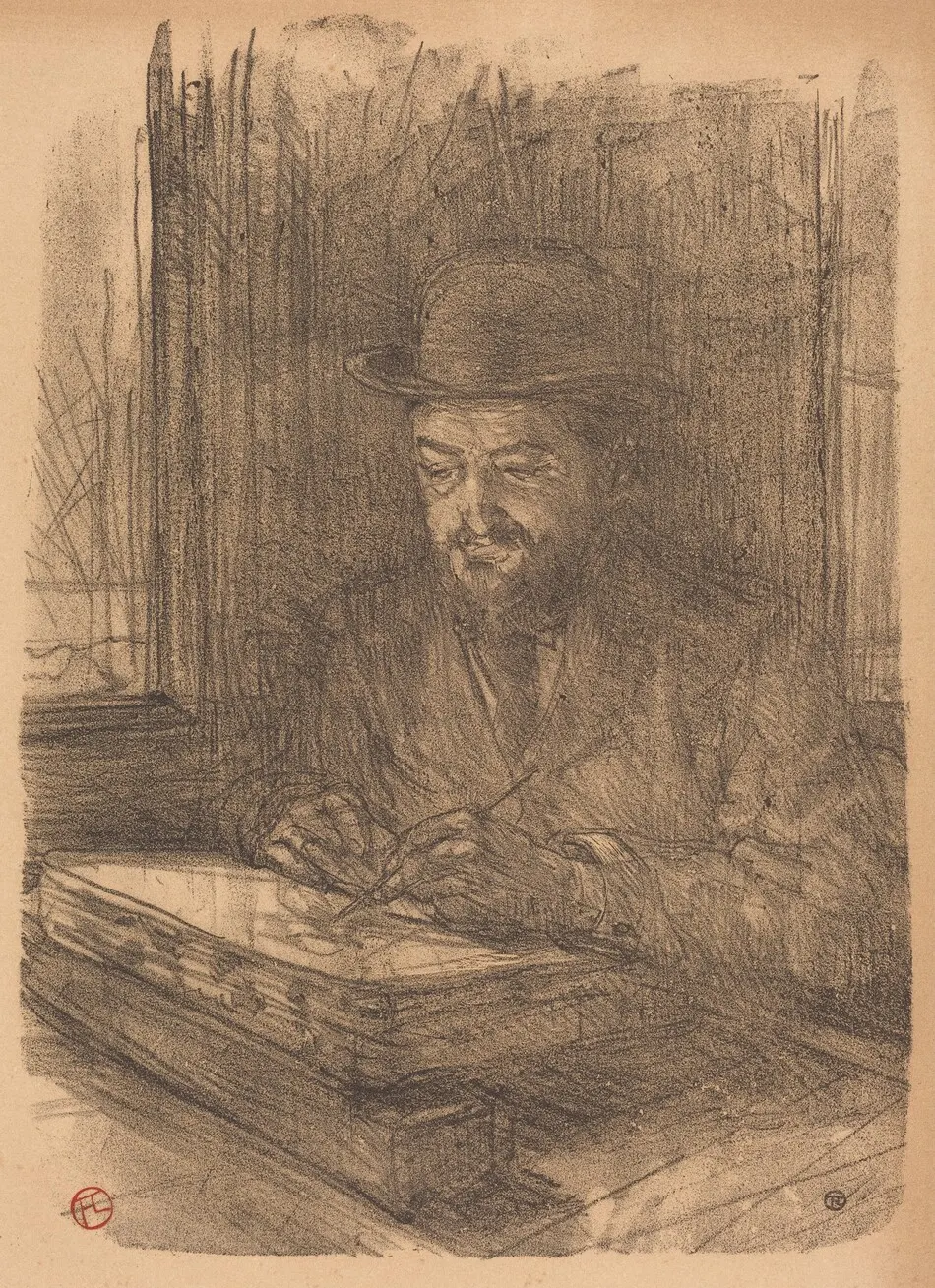 The Fine Printmaker Adolphe Albert (Le bon graveur - Adolphe Albert) by Henri de Toulouse-Lautrec