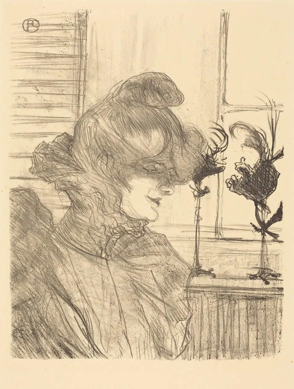 Mme. Le Marguoin, Milliner  (Mme. Le Marguoin, modiste) by Henri de Toulouse-Lautrec