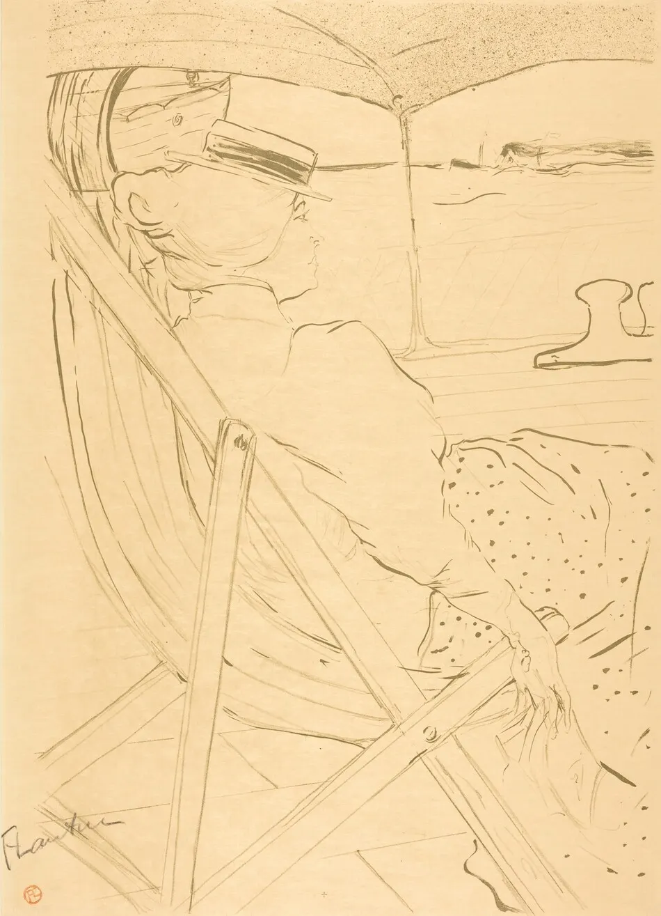 The Passenger from Cabin 54 - Sailing in a Yacht (La passagère du 54 - Promenade en yacht) by Henri de Toulouse-Lautrec