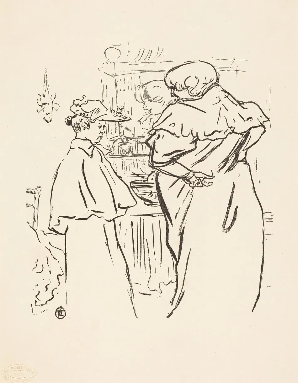 Two Women before a Mirror by Henri de Toulouse-Lautrec