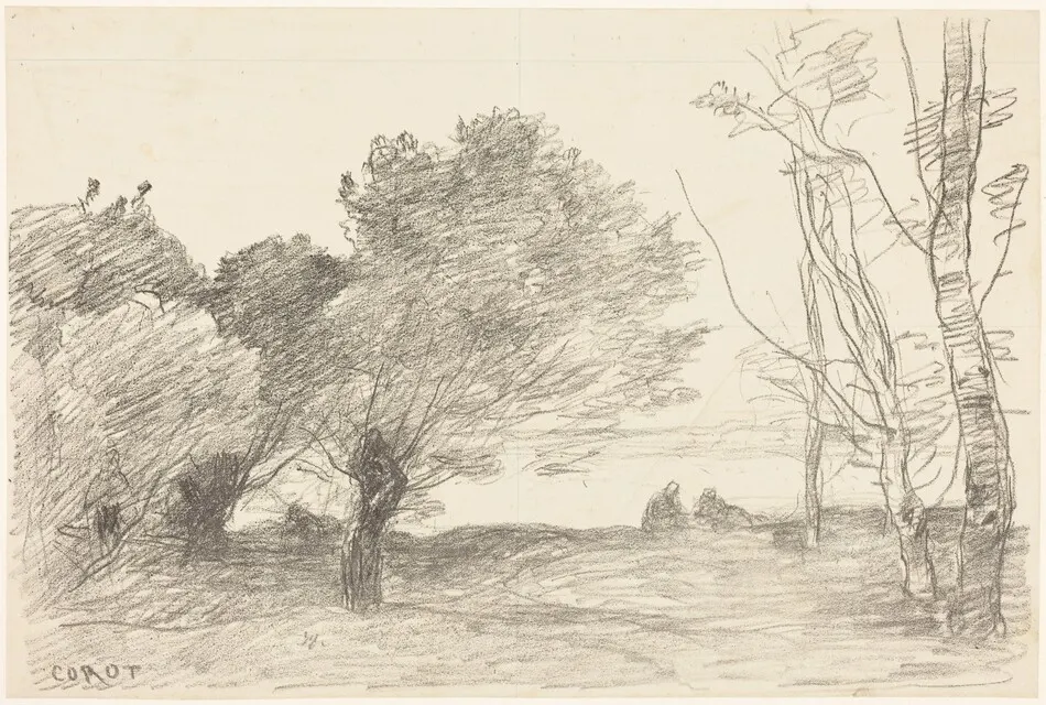 Willows and White Poplars (Saules et peupliers blancs) by Jean-Baptiste-Camille Corot