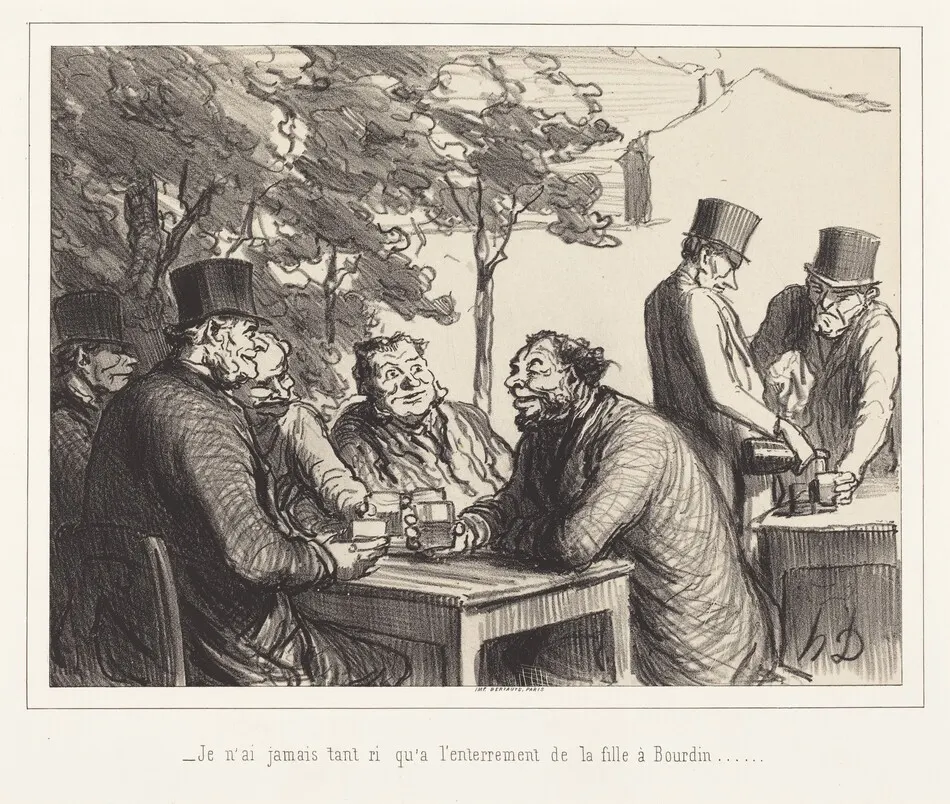 Je n'ai jamais tant ri qu'a l'enterrement de la fille a Bourdin... by Honoré Daumier