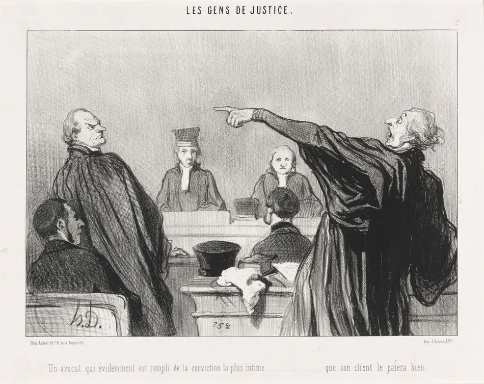 Un Avocat qui est... rempli de la conviction... intime... by Daumier, Honoré