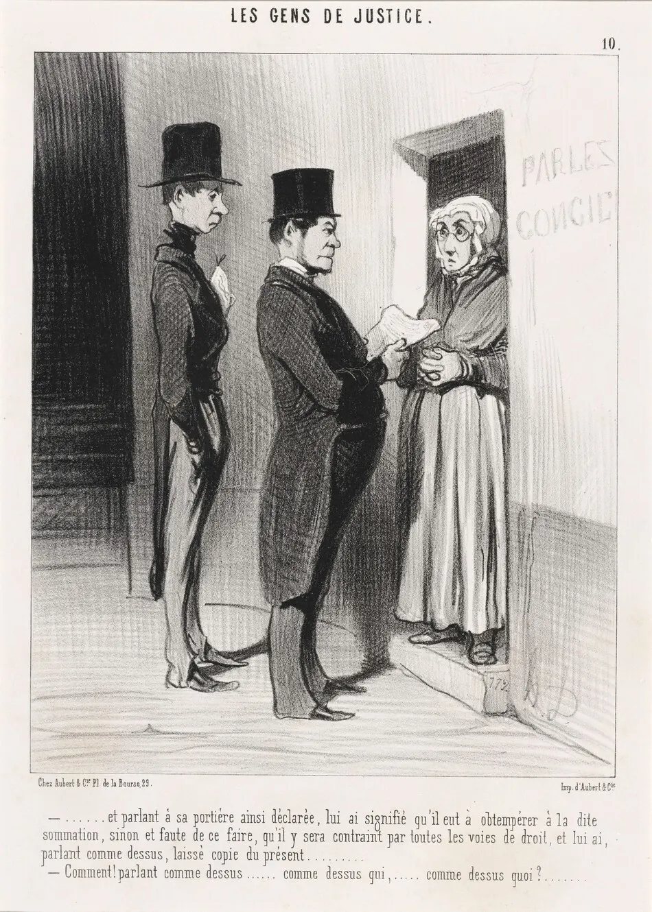 Et parlant a sa portière ainsi déclarée... by Honoré Daumier